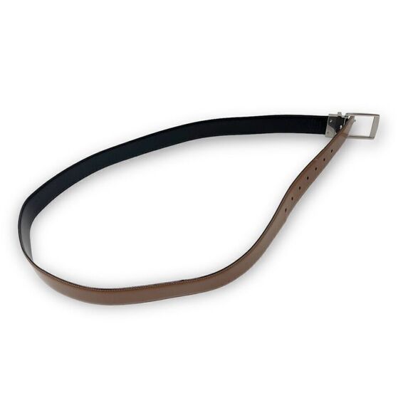 Perry Ellis Reversible Leather Black Brown Belt Men's Size 42 - Picture 6 of 9